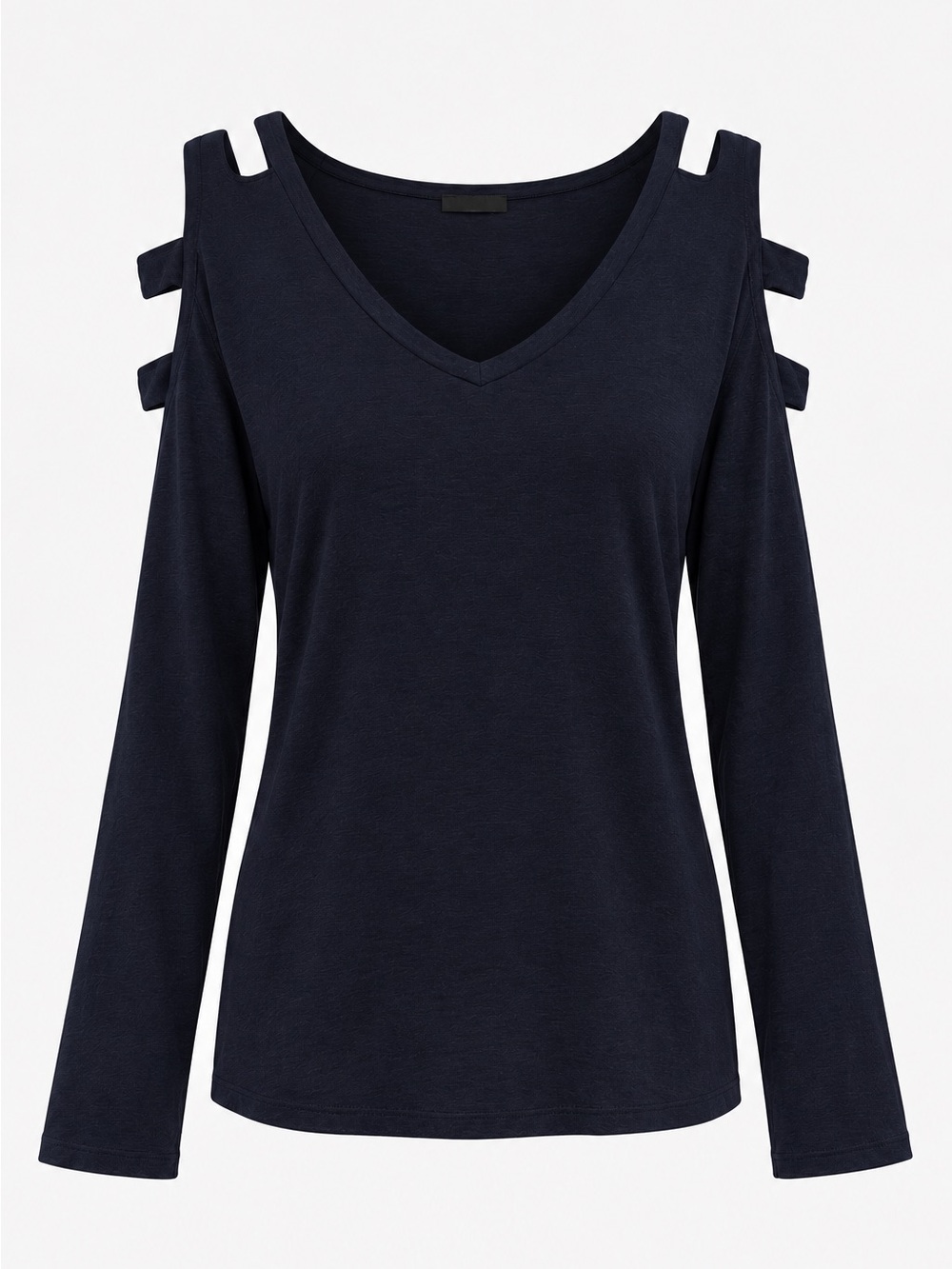 Zenana Outfitters, deep blue cold shoulder top